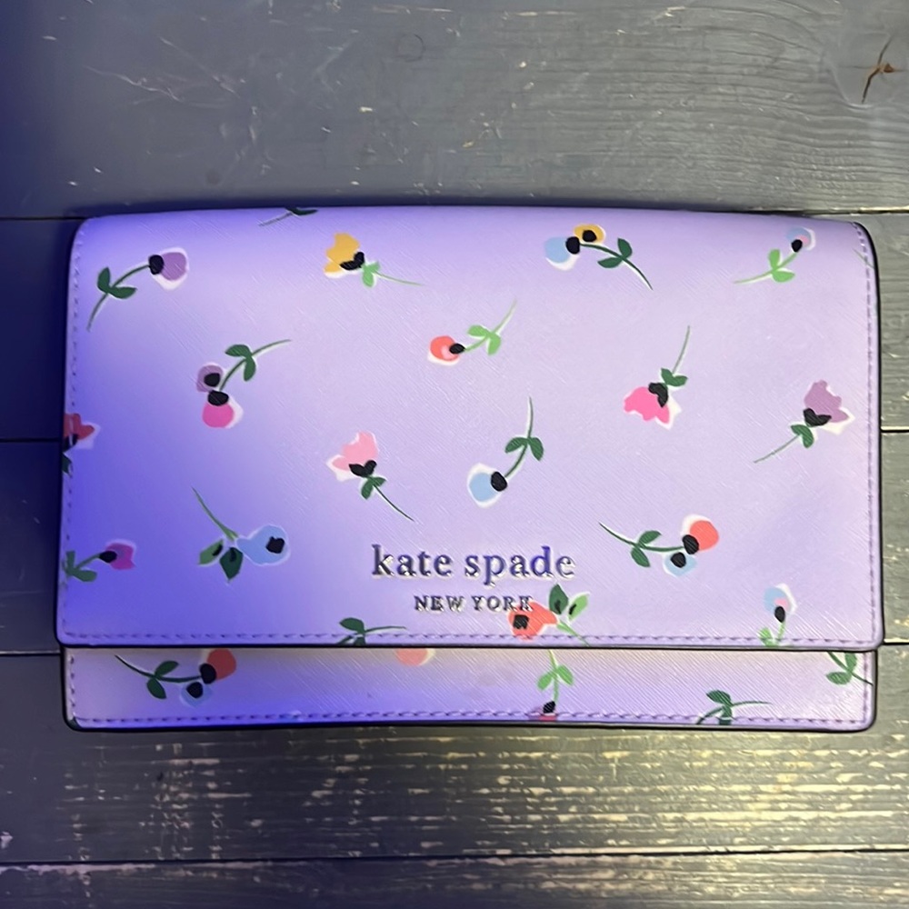 kate spade lilac floral crossbody bag
